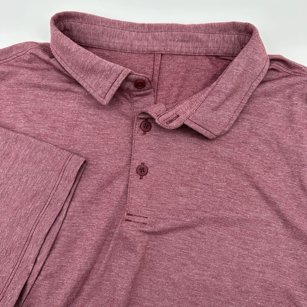 Lululemon Evolution Polo Shirt Mens XL Mauve Performance Stretch Golf Tech